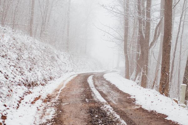 Gatlinburg trail in snow