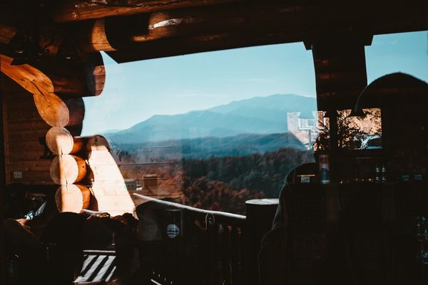 Smoky Mountain Cabin reflections during autumn